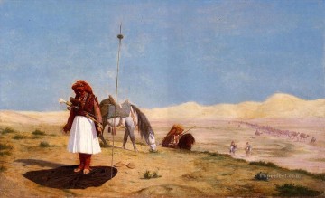 Árabe Painting - Oración en el desierto árabe Jean Leon Gerome